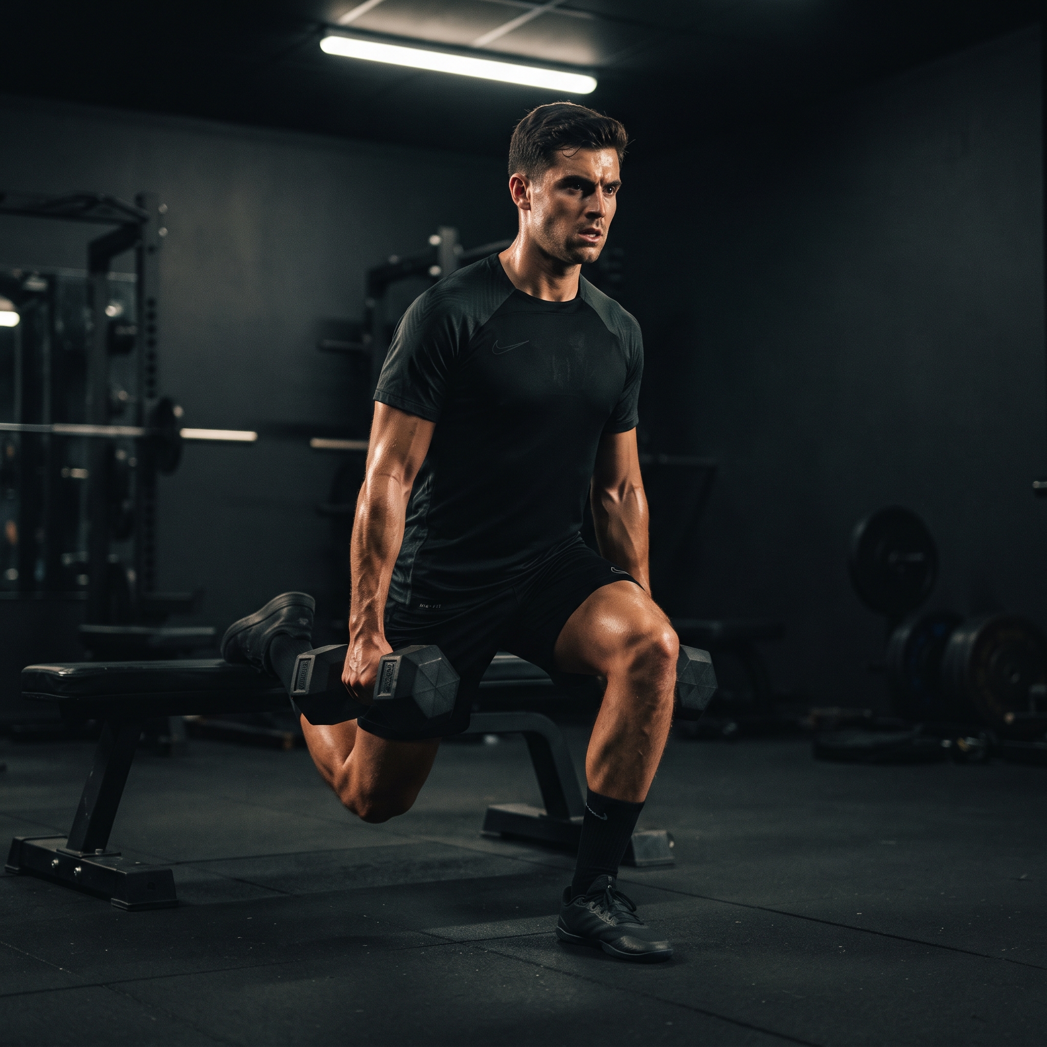 Individual soccer strength training session separate from team practice